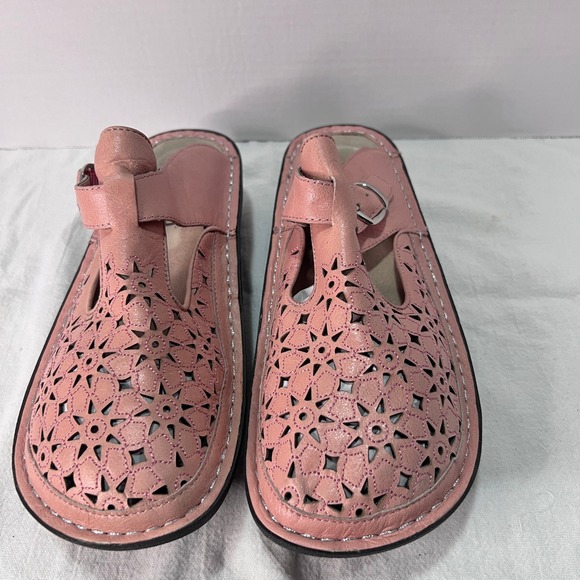 Alegria Shoes - Alegria Dusty Rose Breeze ALG-635 Clogs Womens 10.5 Leather Floral Laser Cut